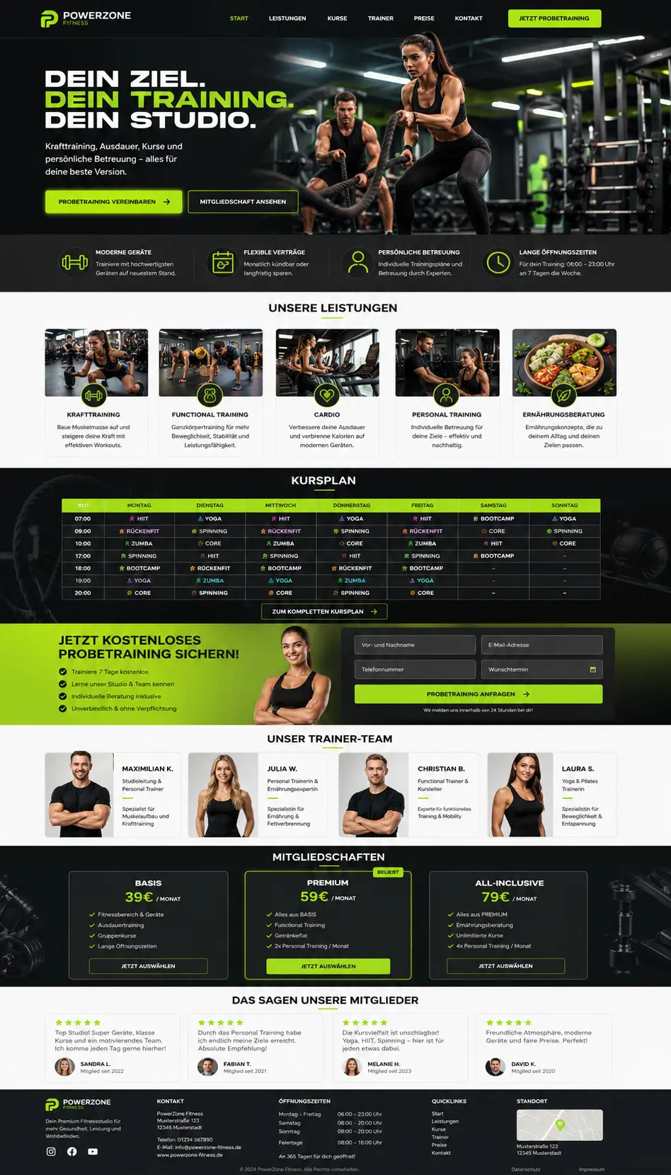 Fitness-Website Mockup