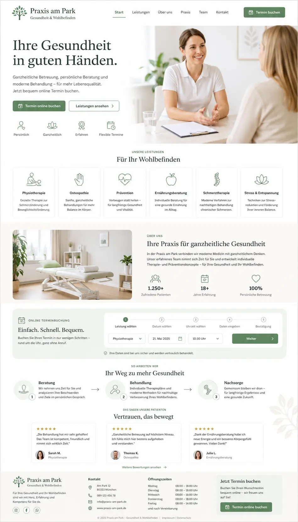 Praxis-Website Mockup