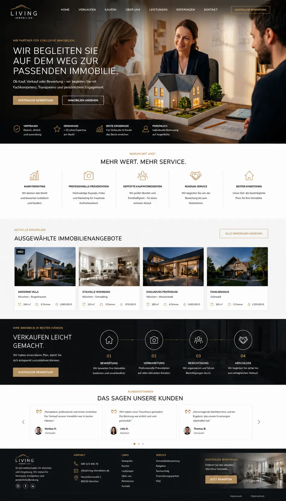 Immobilien-Website Mockup