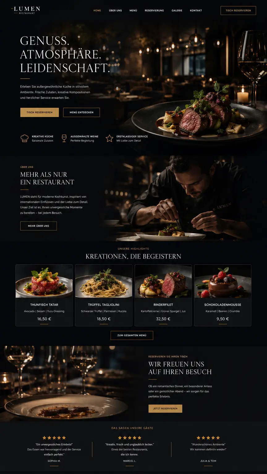 Restaurant-Website Mockup