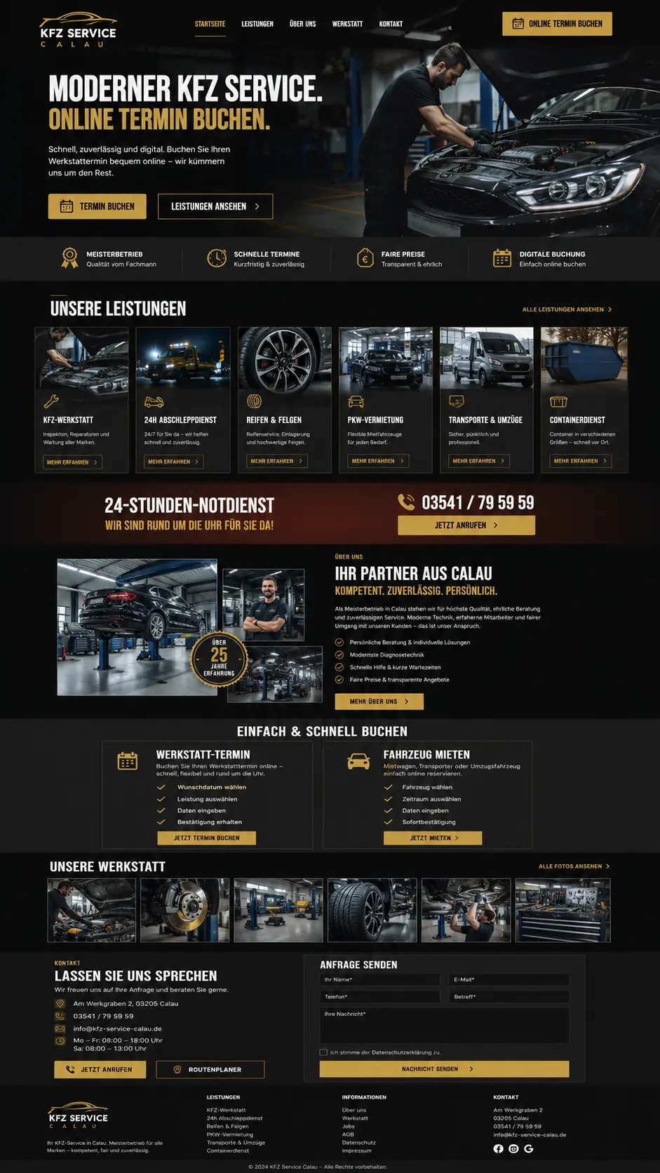 Werkstatt-Website Mockup